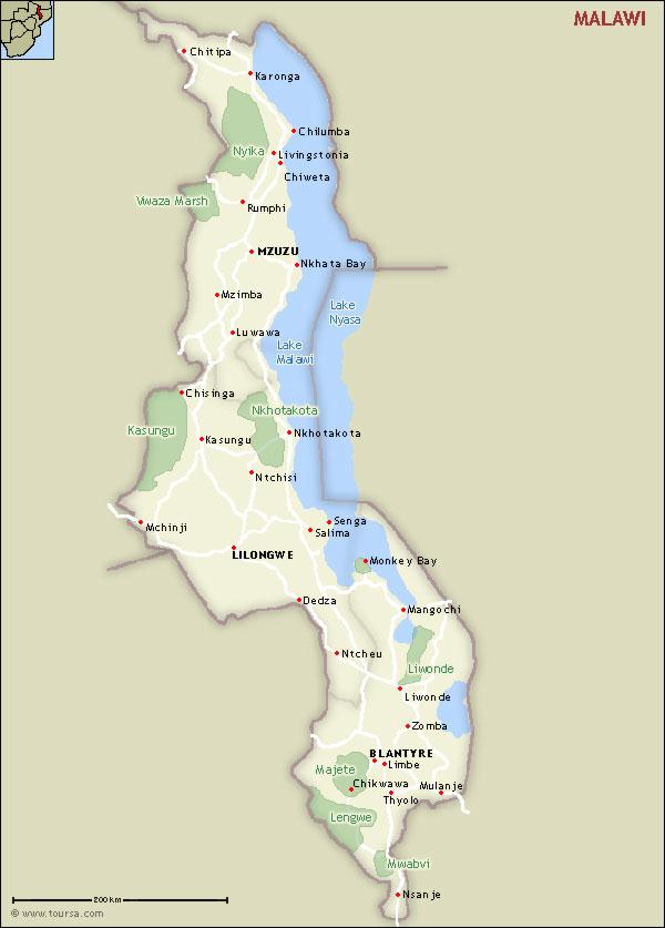 マラウイ地図